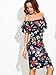Floerns Women's Floral Ruffle Off Shoulder Party Sexy Bodycon Dress Navy S