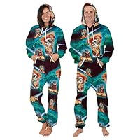 Dearpriass Unisex Ugly Christmas Sweatshirt Funny Design Pullover Hooded Jumpsuit for Xmas Holiday Party Green