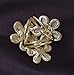 Silver Clover Women's Flower Scarves Buckle Ring