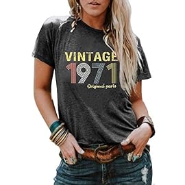 50th Birthday Gift Shirts for Women Vintage 1971 Tshirt Funny Graphic T Shirts Retro Birthday Party Casual Tee Tops