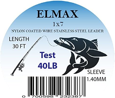 Nylon Coated Stainless Steel Wire Fishing Leader (40LB, 40LB COATED WIRE BLACK)