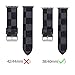 Compatible with Apple Watch 38mm 40mm Band, Luxurious Classic Plaid Stripe Genuine Leather Strap Anti-Fall Soft with Silver Metal Buckle for Apple iWatch Series 4/3/2/1 38mm/40mm Black