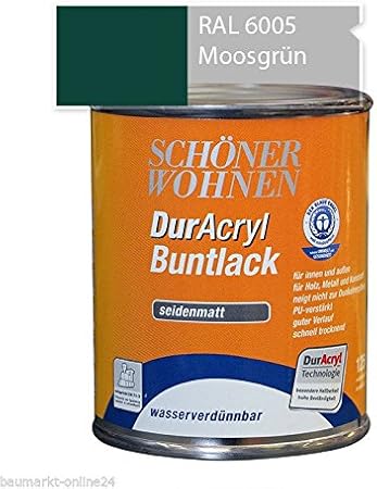 DurAcryl Buntlack Moosgrün 375 ml RAL 6005 Seidenmatt Schöner Wohnen