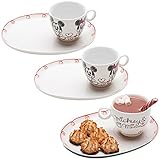 Zak (6pc) Dish Set Disney Mickey Minnie Mouse Ceramic Teacup Plates Party Supplies