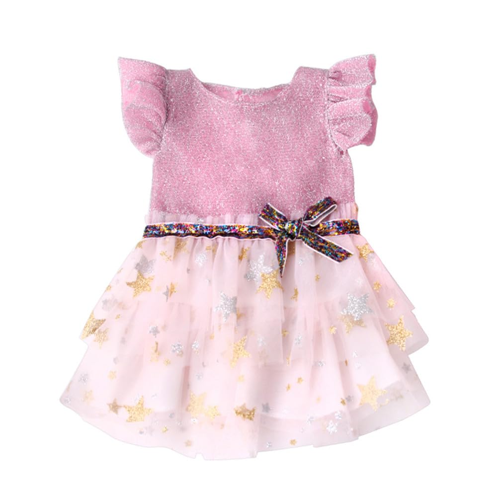 NIXNUT Doll Clothes Princess Gauzy Dress with Bow Belt Summer Clothing for American Girl Doll 18-inch