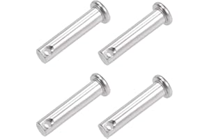 uxcell Single Hole Clevis Pins - 8mm X 35mm Flat Head 304 Stainless Steel Link Hinge Pin 4Pcs