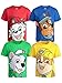 Nickelodeon Paw Patrol Marshall Rubble Rocky Chase Toddler Boys 4 Pack Graphic T-Shirts Chase, Marshall, Rubble & Rocky 3T