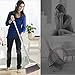 OLLSDIRE Broom and Dustpan Set Outdoor or Indoor Broom with Dust Pan 3 Foot Mop Angle Heavy Push Broom for Kids Garden Pet Dog Hair Wood Floors Sweeping Kitchen House Light Yellow