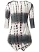 DJT Women's Side Split Tie Dye T-Shirt Casual Loose Tunic Tops Medium Coffee
