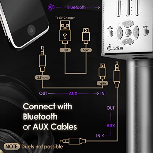 Miracle M90 Karaoke Microphone Bluetooth Bluetooth Microphone Wireless Wireless Microphone