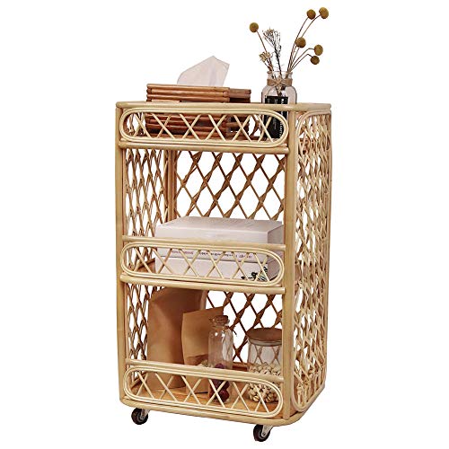 Kitchen Rack Storage Trolley with Pulley, MultiFunction Bookshelf