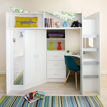 Mrsflatpack High Sleeper Cabin Bed Stamford M0860 White