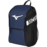 Mizuno Youth Future Backpack | Youth Baseball &amp; Youth Softball Bag | 2 Sleeves for Bats/Water Bottles |Large Main Compartment