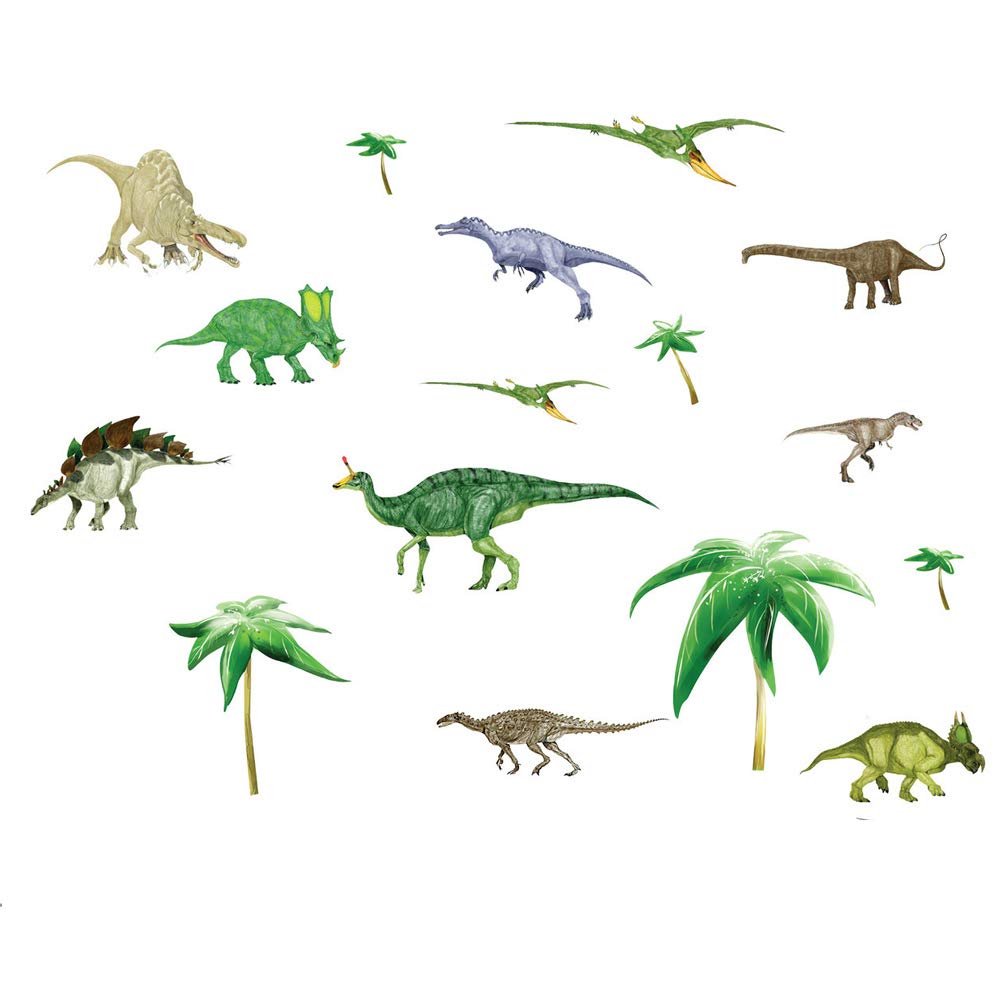 DIY Assorted 12 Dinosaurs Wall Sticker Decal for Children Nursery Room Bedroom of Girl Boy