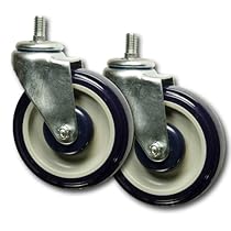 5 Inch Polyurethane Shopping Cart Casters Set of 2