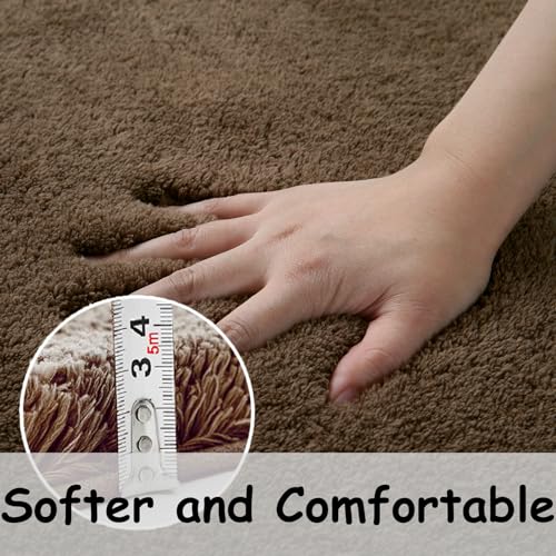 HANDYTOOLINC BATHROOM RUGS MAT 24″X59″NON SLIP THICK BATH MAT SOFT SHAGGY BATH RUG ABSORBENT BATHROOM CARPET PLUSH RUNNER RUG MACHINE WASHABLE BATH MATS FOR BATHROOM SHOWER, BATHTUB (CAMEL,24″X59″)