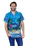 Funky Hawaiian Shirt, Parrot, blue, XXL