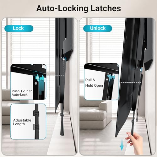 BONTEC Support Mural TV Fixe pour Téléviseurs 43 à 100 Pouces, Ultra Fin 23 mm, Charge Maximale 100 kg, VESA Max 800x600 mm, Fixation Murale Ultra Plate, Plaque Monobloc, Verrouillage Auto Sécurisé