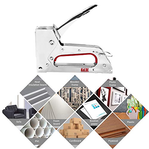 Hand Staple Gun Kit, KeLDE Light Heavy Duty Stapler Tacker fit JT21 Staples, Includes 1500pcs 1/4, 5/16, 3/8 Inch Staples Set