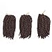 BeautyGrace Pack of 3 Marlybob Crochet Braids Hair Ombre Afro Kinky Curly Braiding Hair Extensions for Girl Women(8