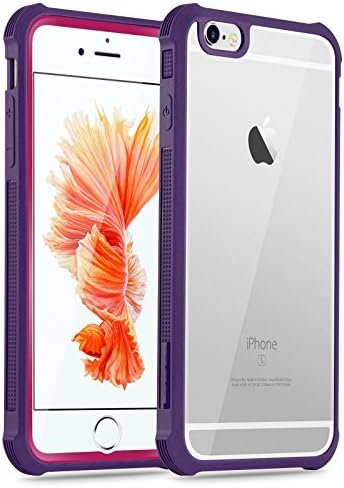 iPhone 6s Plus Case, JAMMYLIZARD Full Body Transparent Silicone Cover for iPhone 6 Plus / 6s Plus 5.5", Purple & Pink