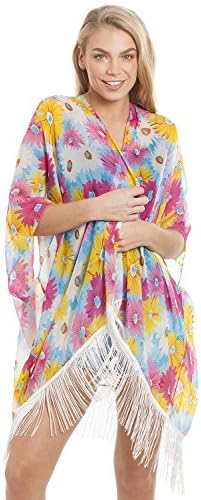 Women's Pretty Kaftans Kimonos Beach Cover Up Evening Top Blouse Loose Fit One Size Fits All