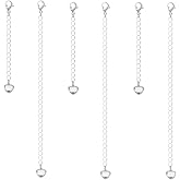 6Pcs Silver Necklace Extenders for Women, Fadeless, Hypoallergenic Bracelet Chain Extenders Set, Extensions 2", 4" Inches (Sterling Silver Plated (6Pcs))