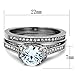 Lanyjewelry His Hers Couples Ring Set Womens Round CZ Stainless Steel Wedding Ring Set Mens Matching Band