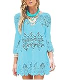 GDKEY Women's Beach Wear Bikini Cover Up Crochet Tunic Dress