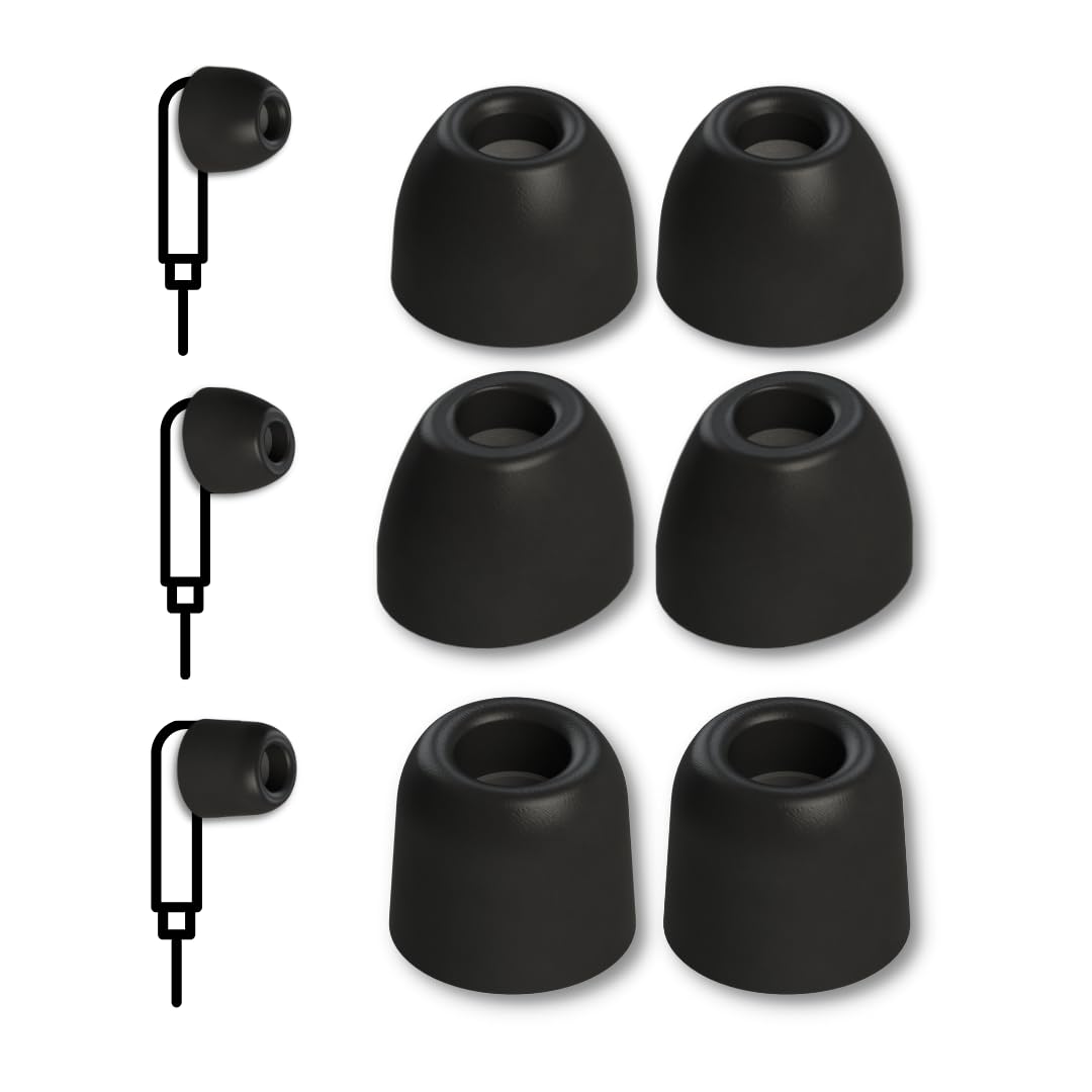 Comply 3 Pairs VP-SC Ear Plugs for Most In-Ear Headphones Between 4.8-6.3mm Diameter, All Tips, Size Large