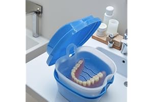 Denture Case Portable Leakproof Easy Open Lid, Braces Storage Teens Adults, Invisible and Nighttime Aligners, Bathroom Use, B