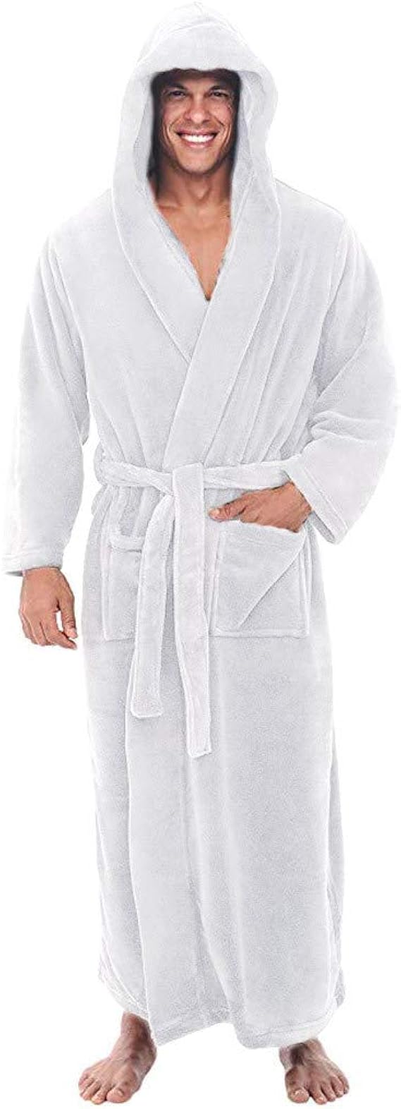 mens white terry cloth bathrobe