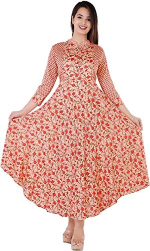 Women's Rayon Printed Casual Wear Anarkali Kurti