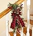 Lighted Bannister Christmas Swag - Indoor Home Decoration - Red