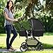 BABY JOY Baby Stroller, 2 in 1 Convertible Carriage Bassinet to Stroller, Pushchair with Foot Cover, Cup Holder, Large Storage Space, Wheels Suspension, 5-Point Harness, Black