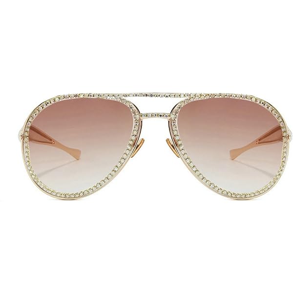Amazon.com: SA106 Silver Rhinestone Trim Pilot Sunglasses  display picture 2