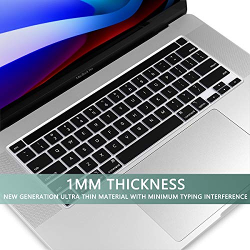 Batianda Premium Black Ultrathin Keyboard Cover Protector Silicone Skin for New MacBook Pro 16 inch 2019 Release with Touch Bar & Touch ID Model:A2141 - Thumbnail 5