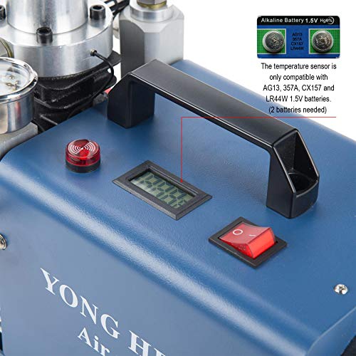 High-Pressure Air Compressor Pump, Auto-Stop 110V 30Mpa Electric Air Pump Air Rifle PCP 4500PSI Paintball Fill Station for Fire Fighting and Diving - Thumbnail 4
