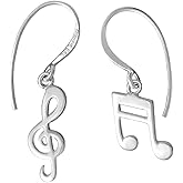 Boma Jewelry Sterling Silver Music Note & Treble Clef Earrings