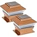 2 Pack Solar Powered Copper Outdoor Garden Deck Patio Fence Pathway Post Light
