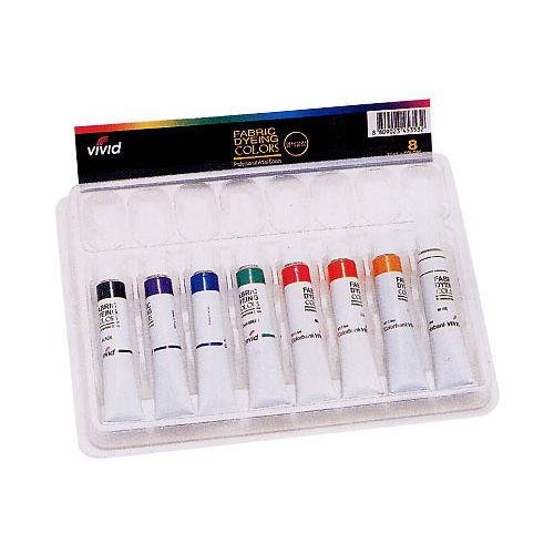 Dye Textile Fabric Paint Colorbank Vivid 8 Colour Set 7.5m 0.25oz Tube Deco Art