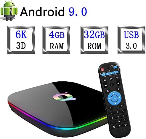 EASYTONE Android TV Box,Android 9.0 Boxes 4GB RAM/32GB ROM H6 Quad-Core Support 2.4 GHz WiFi USB 3.0 6K Ultra HD Q Plus Smart TV Box