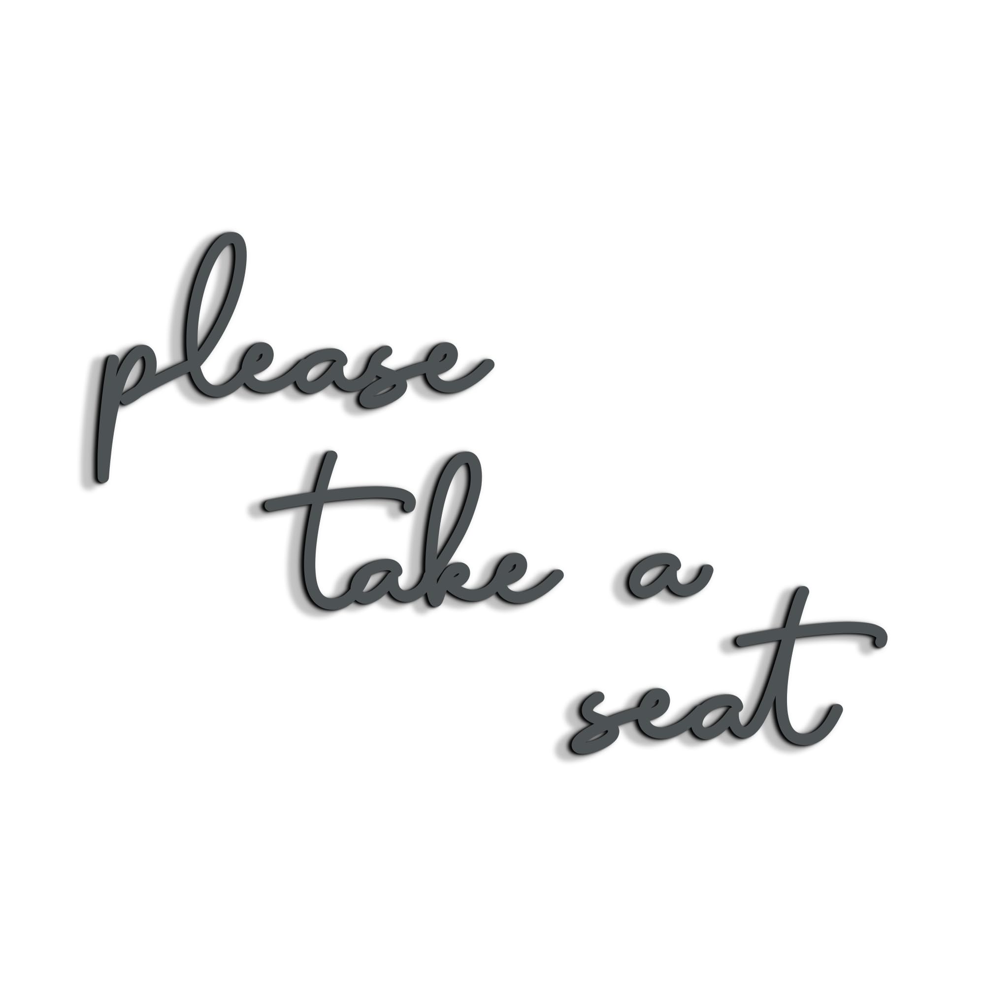 Please Take a Seat Bathroom Sign – Modern Wall Word Art – 3mm Matt Acrylic on 6mm MDF – Laser Cut Toilet Wall Decor – Humorous Bathroom Sign – Black, Grey or White