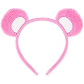 GLIGARA 2PCS Cute Cartoon Bear Plush Headband and Badge Halloween Costume Accessories for Adult Cosplay Role-Playing