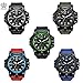 Men's Military Analog Digital Watch Display Sports Watches Multifunctional Large Wrist Watches for Men (Red)