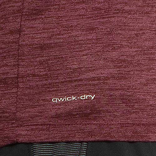 Alive Men's Tee Shirt Active Quick Dry Workout Short Sleeve Shirts Crew Neck (Biking Red Heather, Medium) - Thumbnail 5
