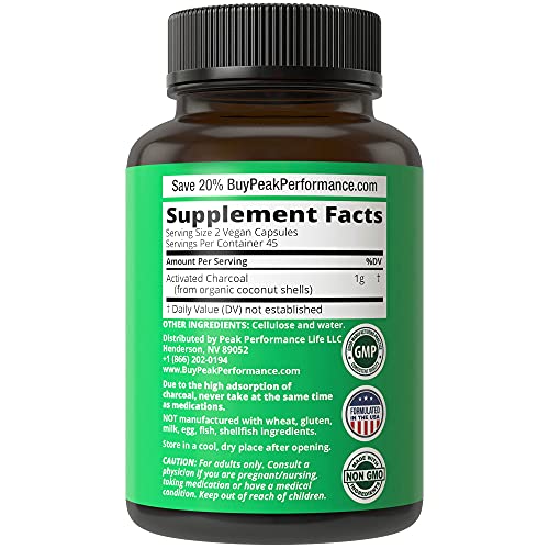 Activated Charcoal Vegan Capsules from Wild Harvested Coconut Shells