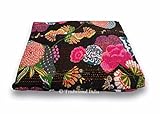Traditioanl India Kntha Bedspread, Bohemian Bedding Kantha,fruit Print Kantha Quilt , Kantha Blanket, Bed Cover 60x90