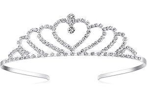 Lovelyshop Girls Heart Rhinestone Tiara Crown for Wedding Prom Birthday Prinecess Party