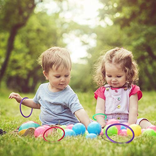 HRLORKC Plastic Ring Toss Game Set Rings for Ring Toss for Kids Outdoor Games Plastic Carnival Rings Carnival Games for Carnival Party and Parent-Child Games (24 pcs)